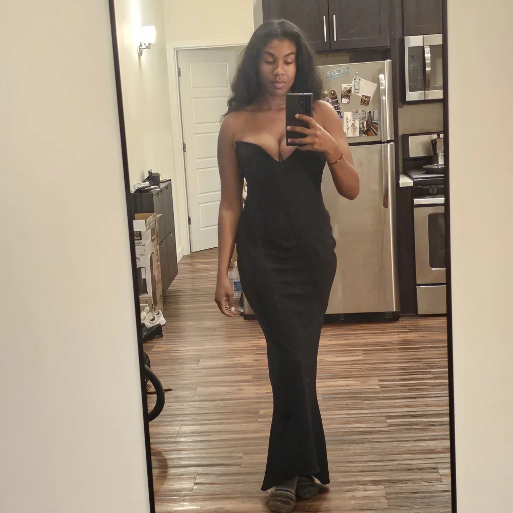 House of CB Black Strapless Gown - Picture 1 of 1